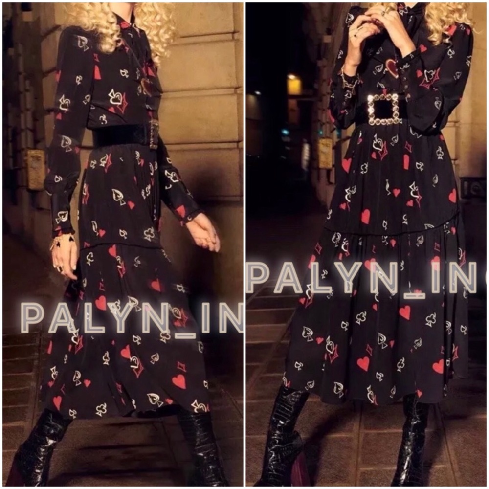 ❤️ZARA CAMPAIGN 2019 FLOWY HEART PRINT MAXI DRESS